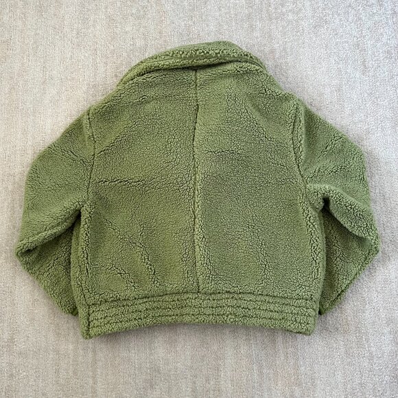 Free People Joplin Cozy Green Faux Fur Teddy Jacket S - Picture 4 of 9